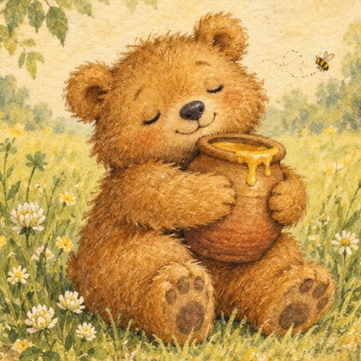 Winnie-the-Pooh — the contented friend (original illustration)